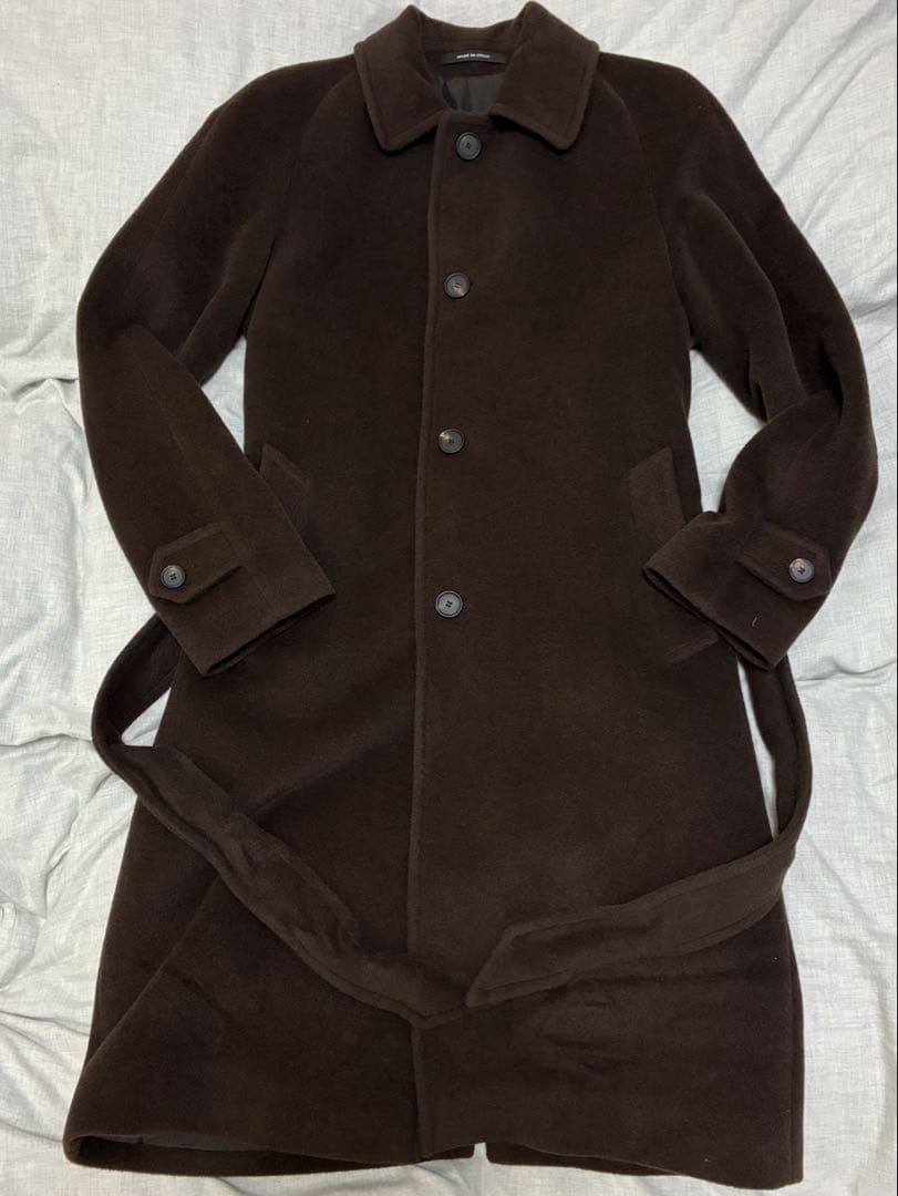 【タリアトーレ】アルパカ ステンカラーコート ベルト付き