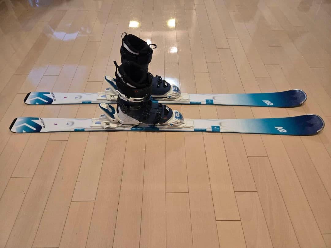 K2 スキー板 ブーツ付き 青白グラデーション