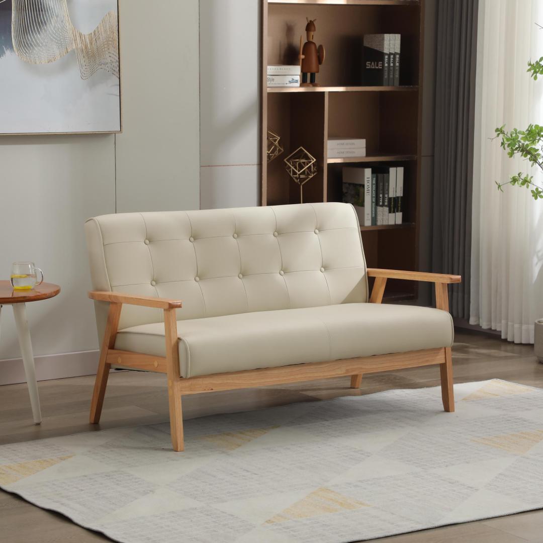 【新品】人気 高級感PVCレザーソファ 2人掛け 組立簡単