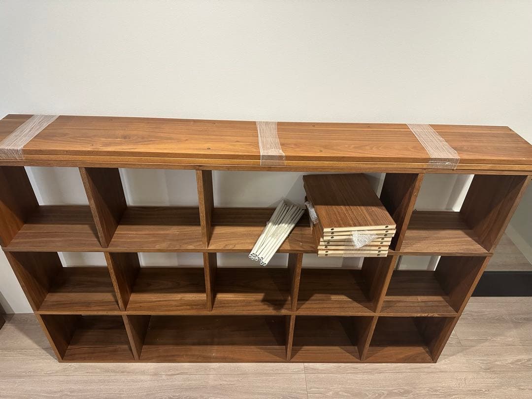 無印良品　スタッキングシェルフ　5段×3列＋追加棚　ウォールナット