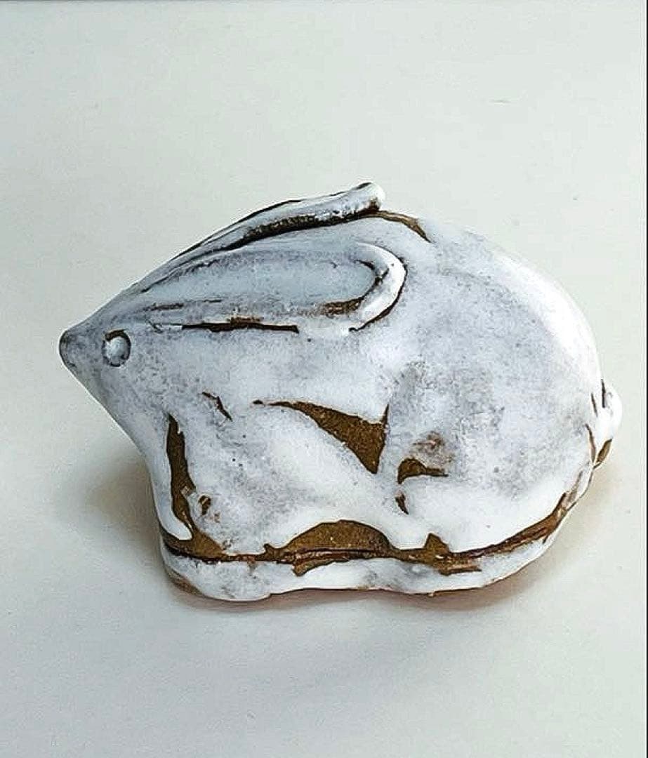 勝尾青龍洞・兎　香合　鬼萩釉　茶道具 共箱付き