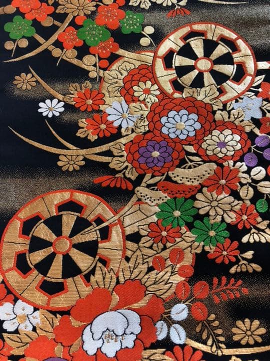 【5才着物/美品】七五三着物フルセット　赤　※着画写真右側