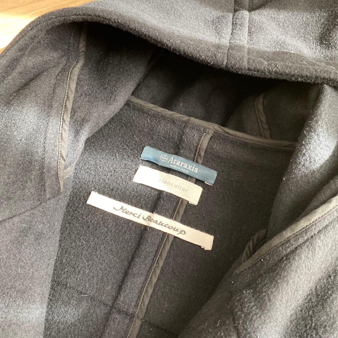 アタラクシア　フード付きダッフルコート　黒