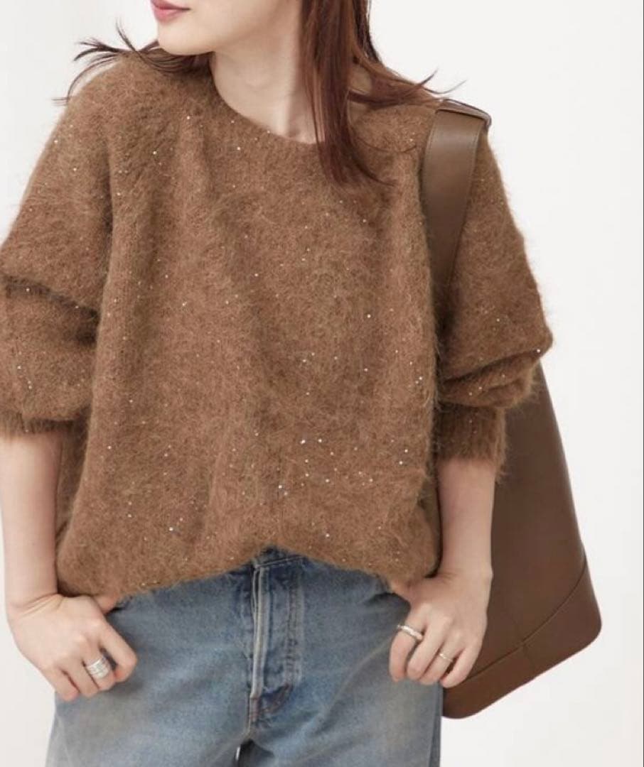 journal standard lessageアルパカMIXスパンコールニット