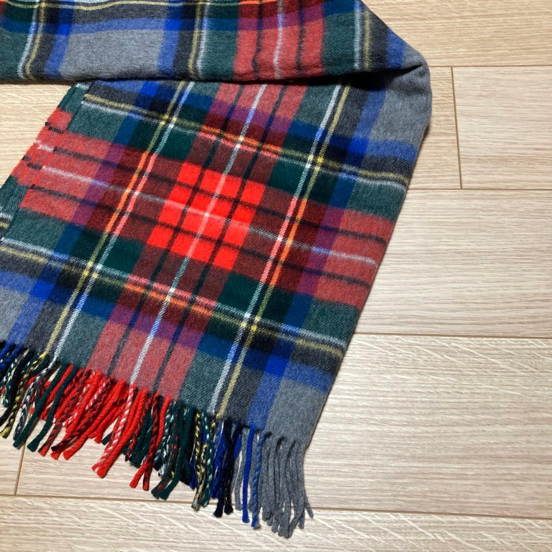 Joshua Ellis ストール　大判　アンゴラ　ウール　　タータンチェック