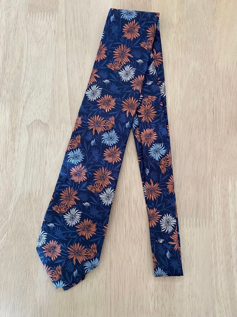 Paul Smith ポールスミス 花柄 ネクタイ 紺 未使用