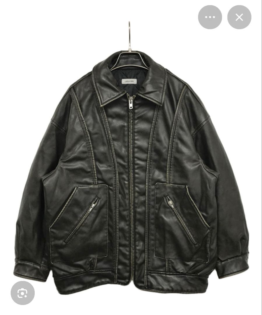 ラグアジェム フェイクレザーヴィンテージジャケット