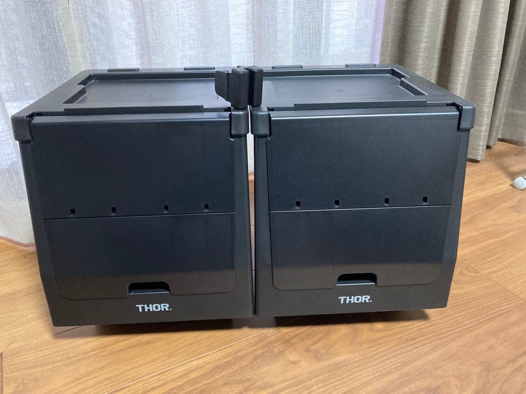 THOR ソー スタッキング シェルフ コンテナ20L フルセット 黒　2個