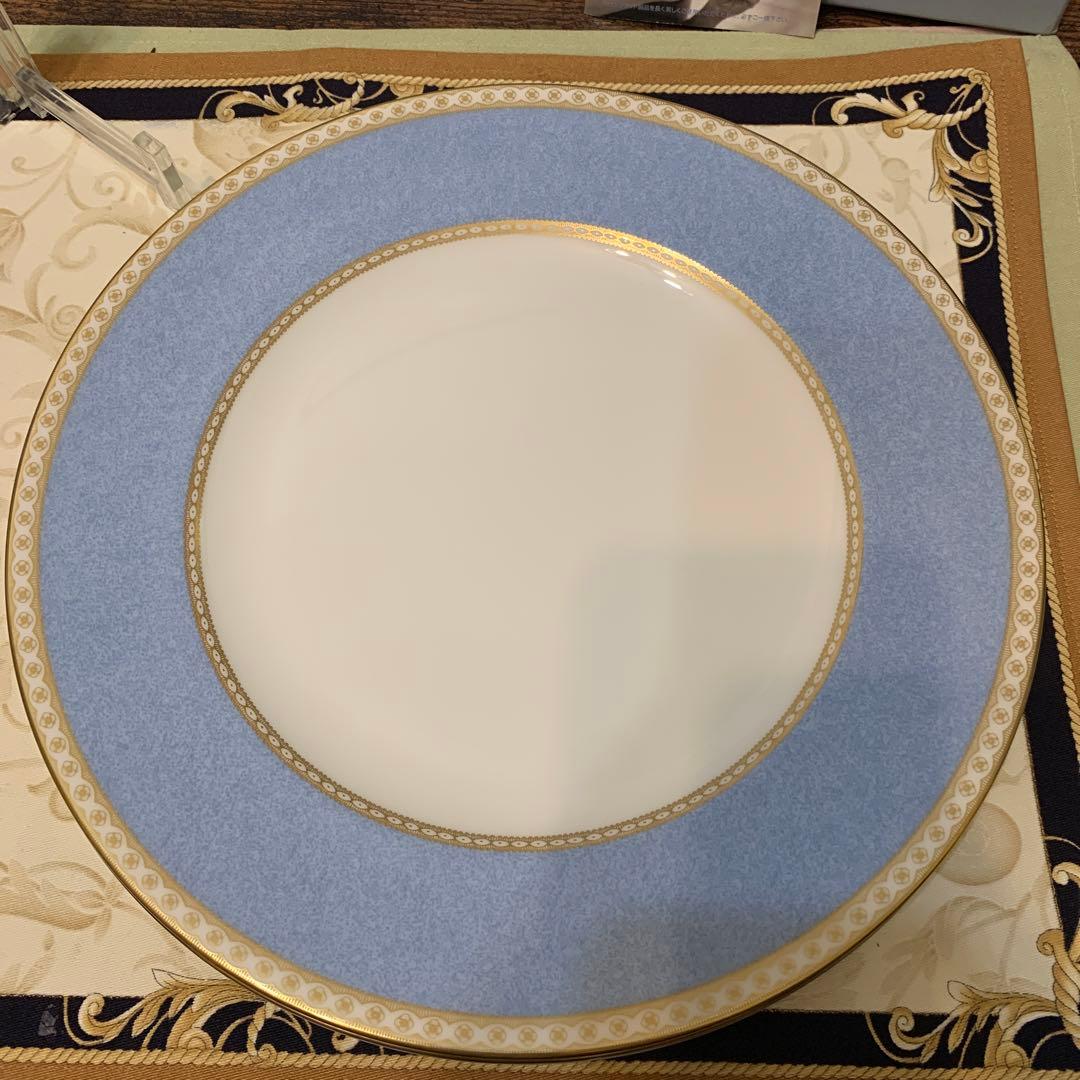 未使用　ウェッジウッド ユーランダー　パウダー　ペールブルー　27cmプレート