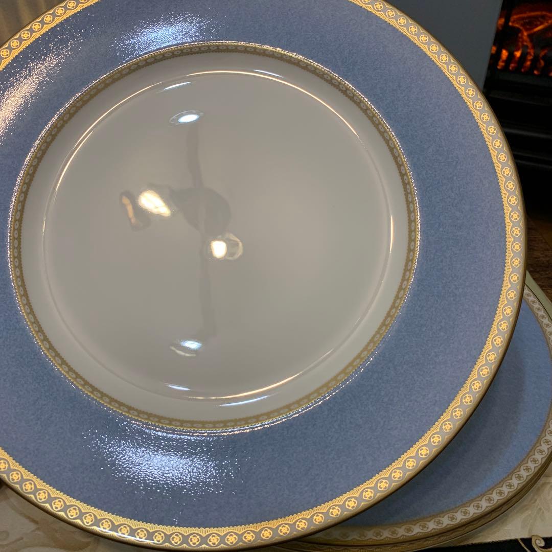 未使用　ウェッジウッド ユーランダー　パウダー　ペールブルー　27cmプレート