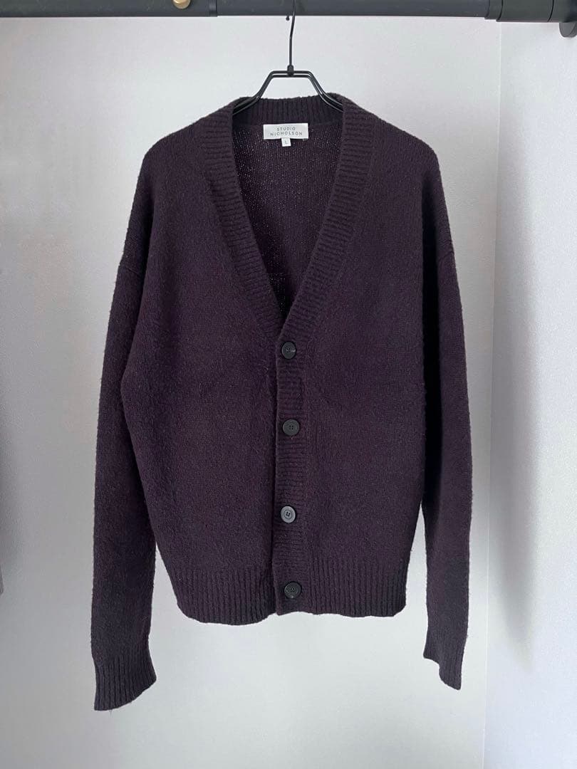 スタジオニコルソン WASHED WOOL POLY CARDIGAN L