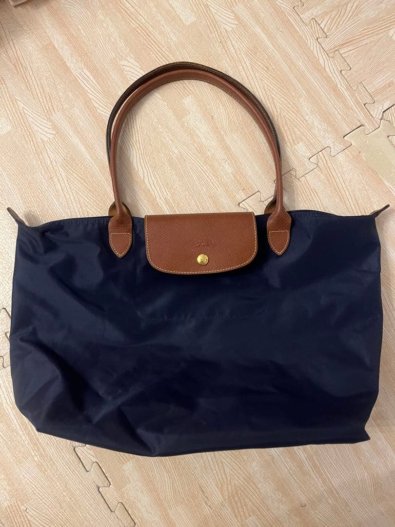 ロンシャン ルプリアージュ ナイロン トートバッグ ネイビー Lサイズ