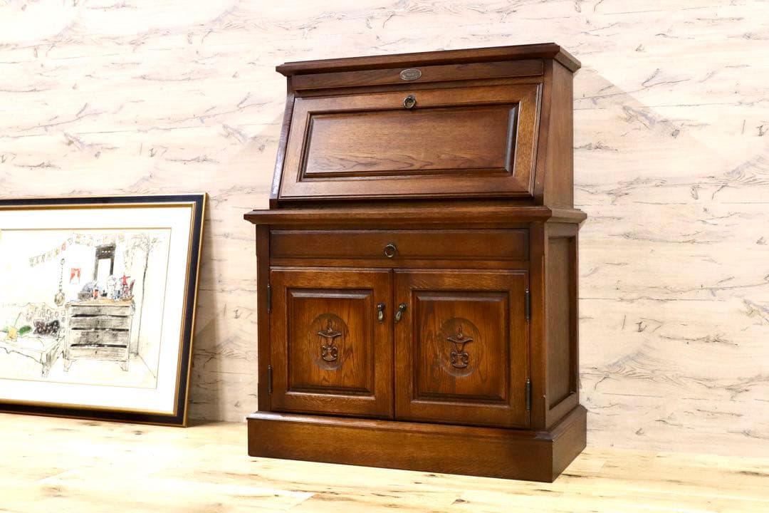 GMGS281○蝦夷民芸家具 / EZO えぞ民藝 ライティングビューロー デス