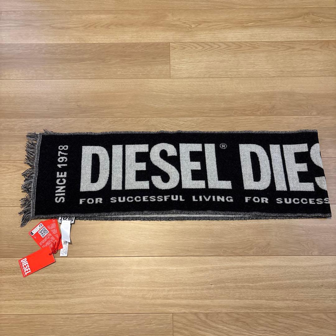 DIESEL ディーゼル ロゴ刺繍　リバーシブルマフラー　ストール