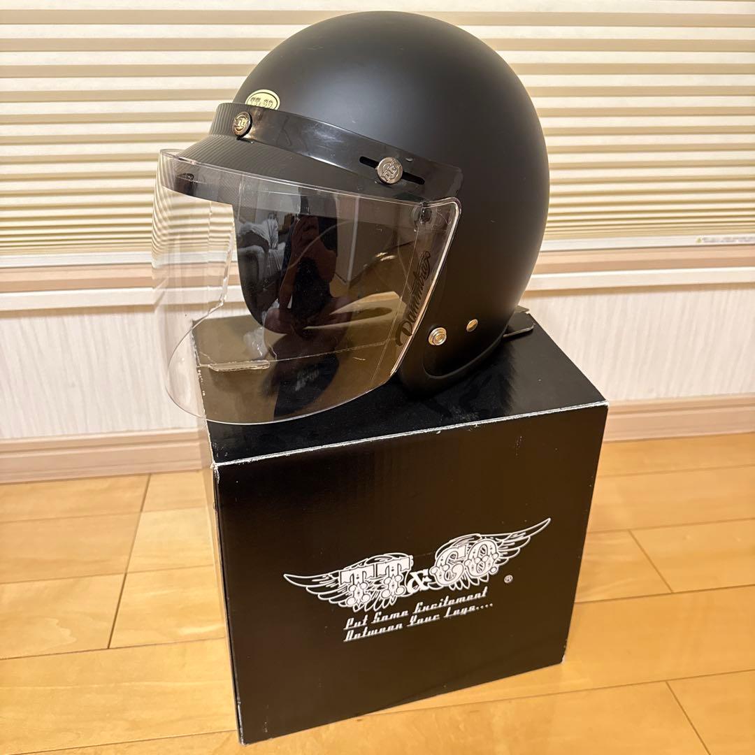 TT&CO ジェットヘルメット マットブラック　TT05J
