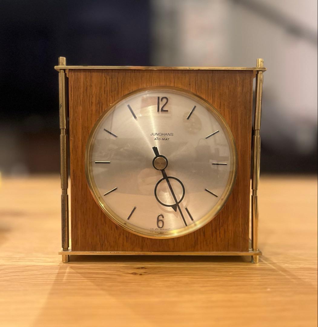 ヴィンテージ ミッドセンチュリー ドイツ Junghans チークの置き時計