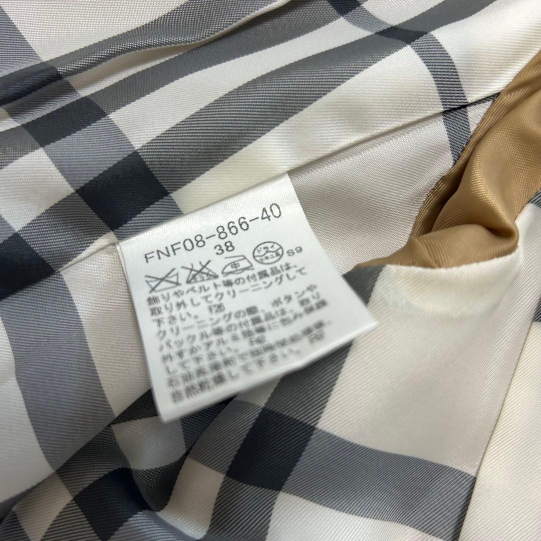 バーバリーブルーレーベル　ダッフルコート　ノバチェック　ベージュ　38 ベルト