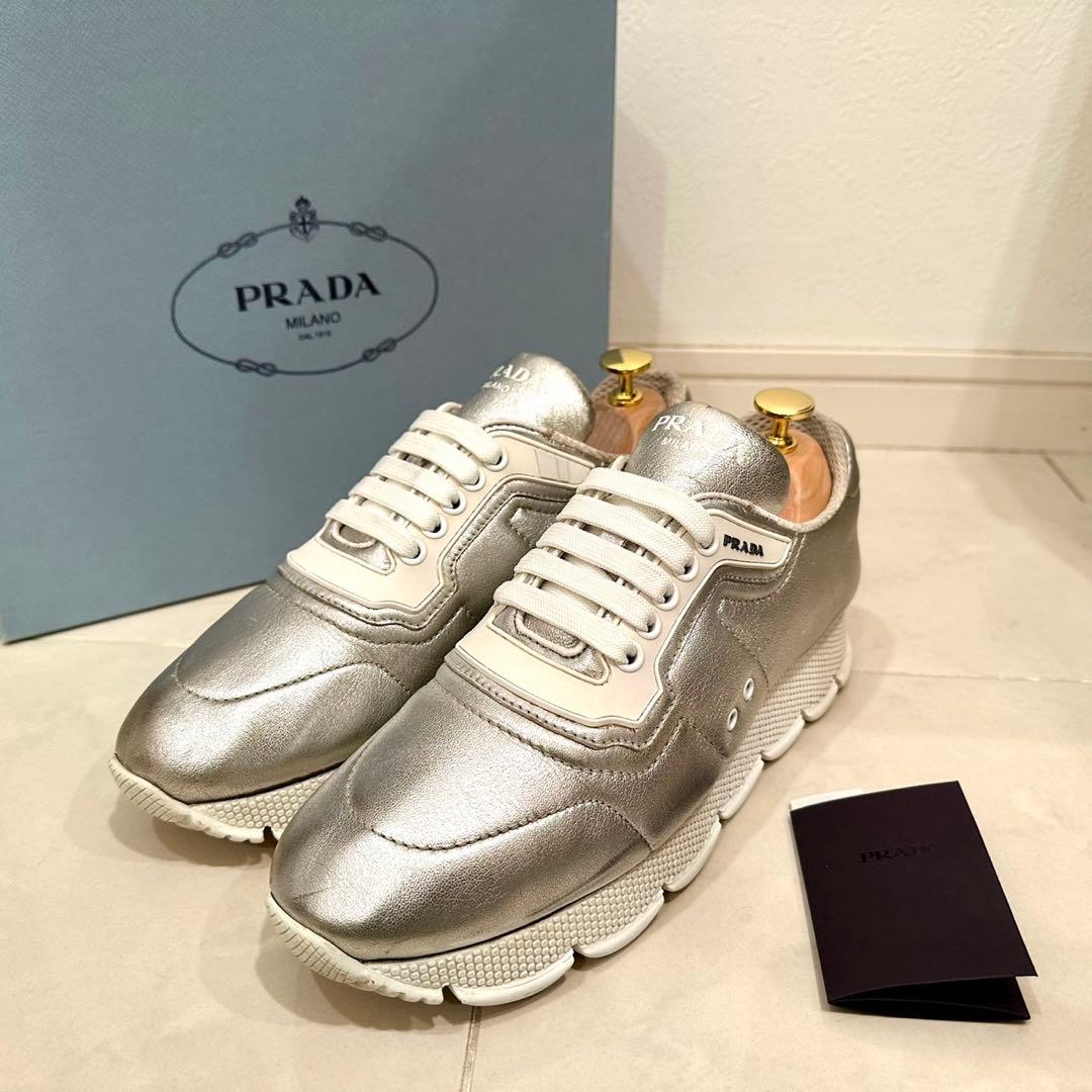 PRADA｜Nappa Leather Cloud Sneakers EU38