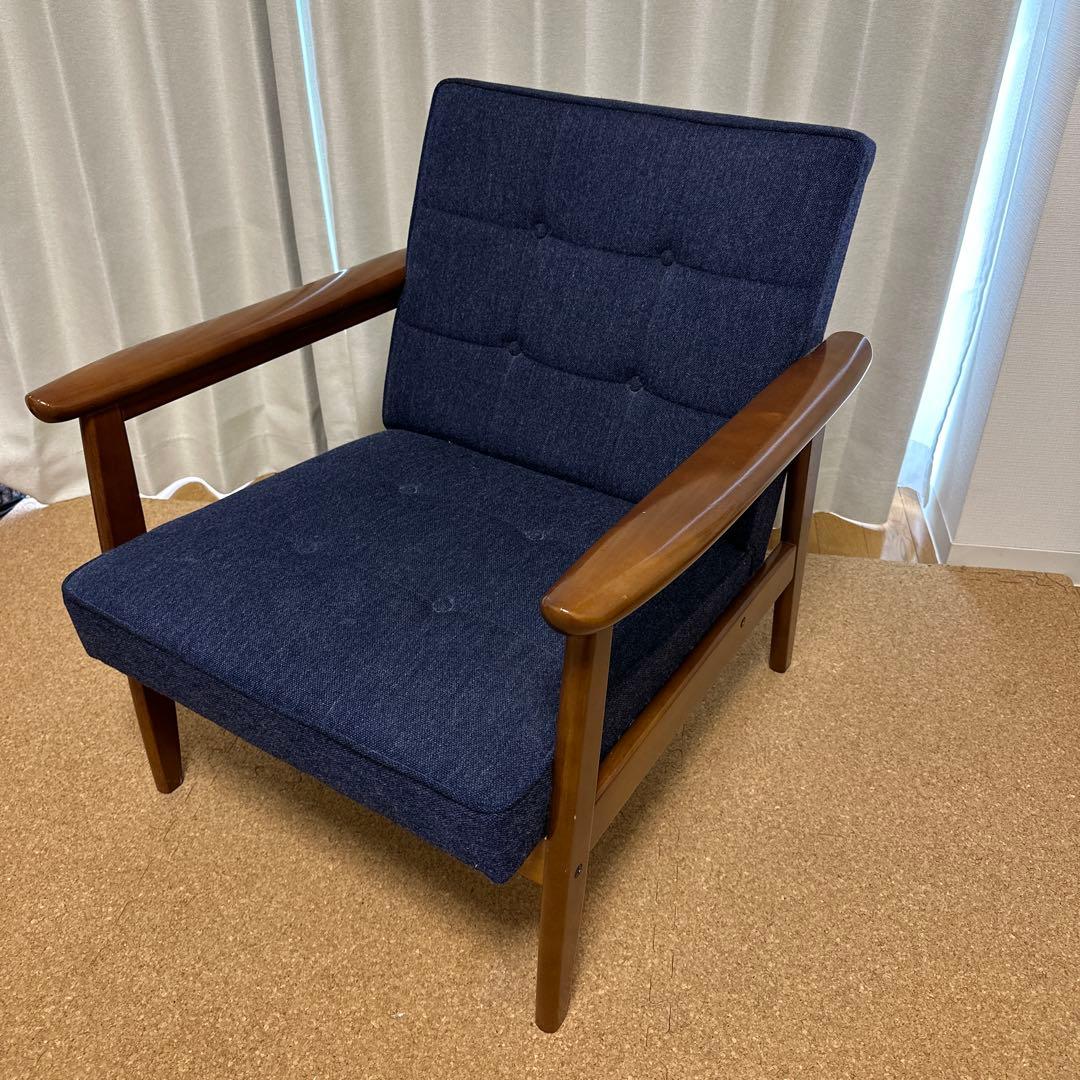 カリモク60 Kチェア1シーター タープブルー