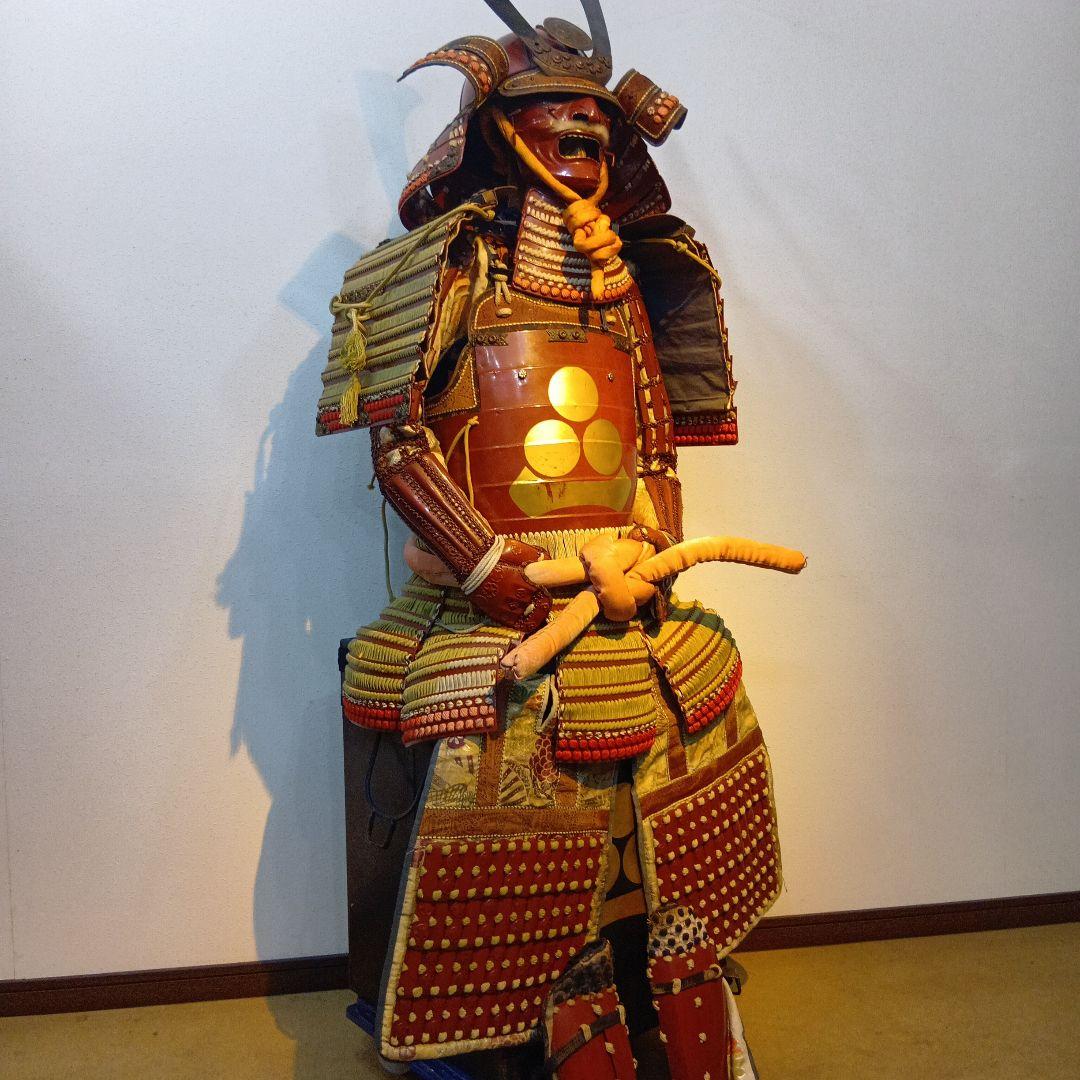 値下げ等身大　赤鎧兜一式　飾り付けた状態　 高さ　約　163センチ