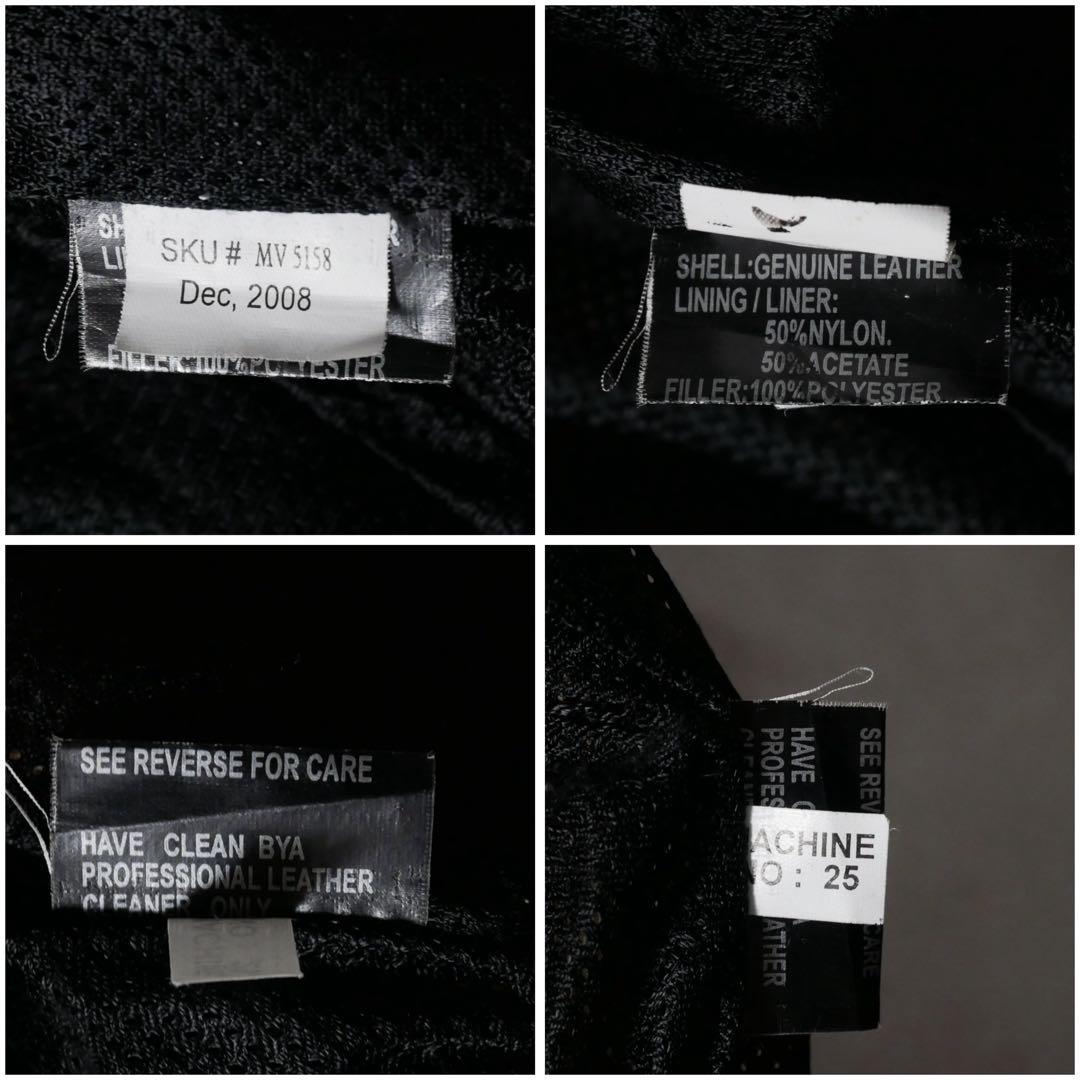 スタンドカラー レザージャケット ブラック L