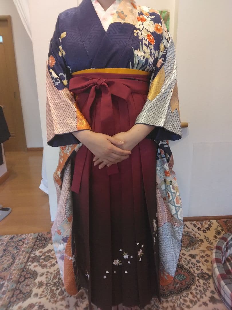 卒業式正絹振袖袴セット大学生教員