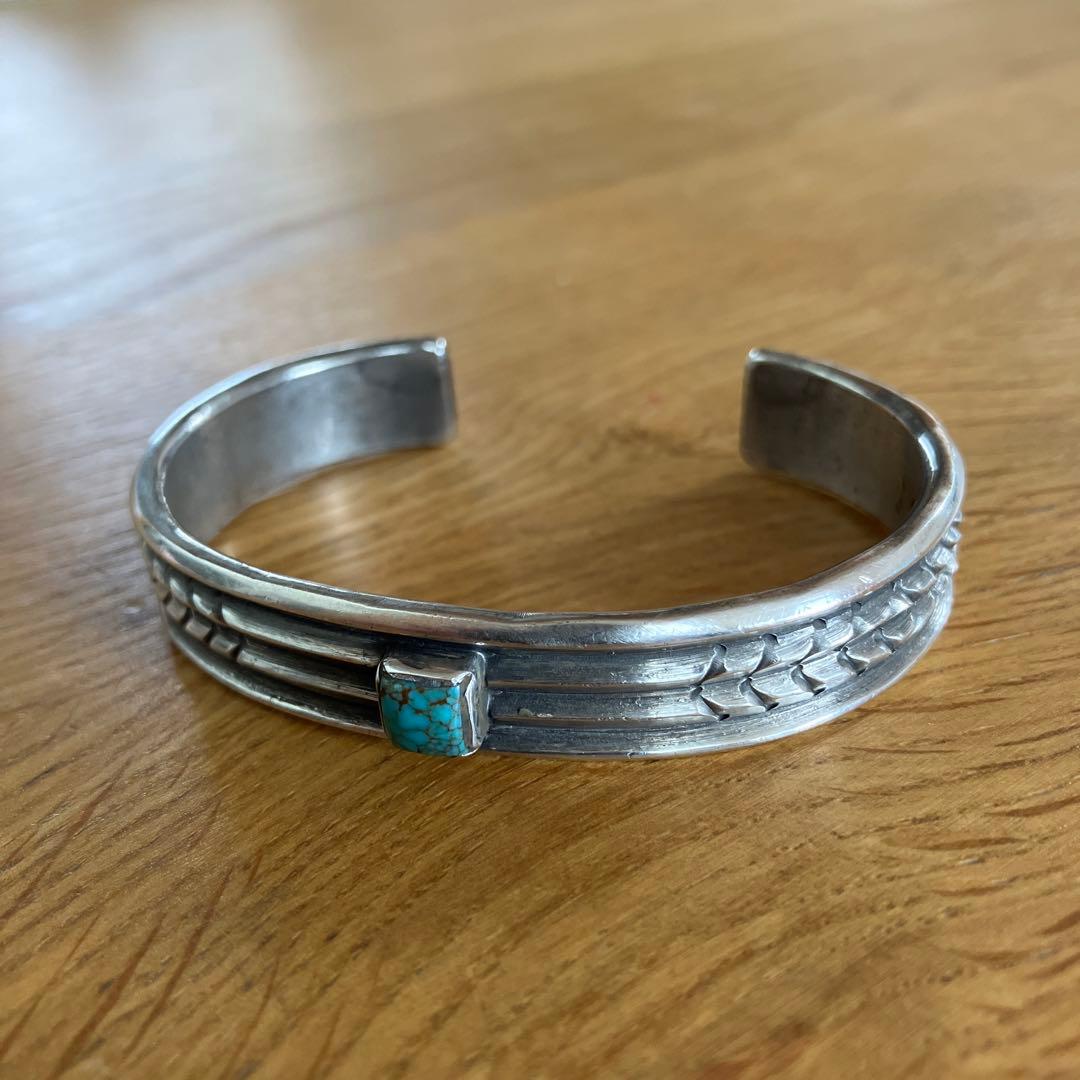 FTC JoeOneillローンマウンテンターコイズ インゴットシルバーバングル