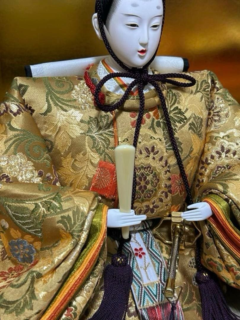 美品　特製本仕立　正絹束帯京雛　藤長監製　親王　平安　光寛作　翔鶴　特上七番