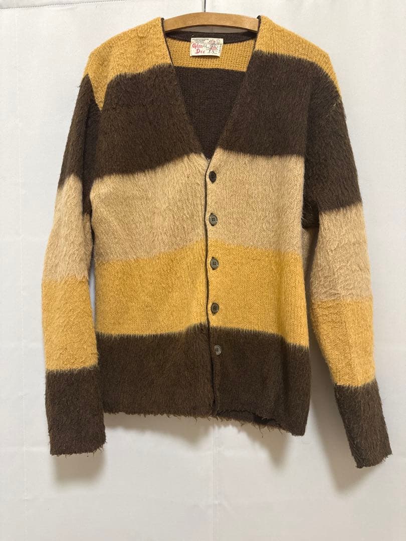 SALE 1970s Glen Dee モヘア混 ボーダーカーディガン