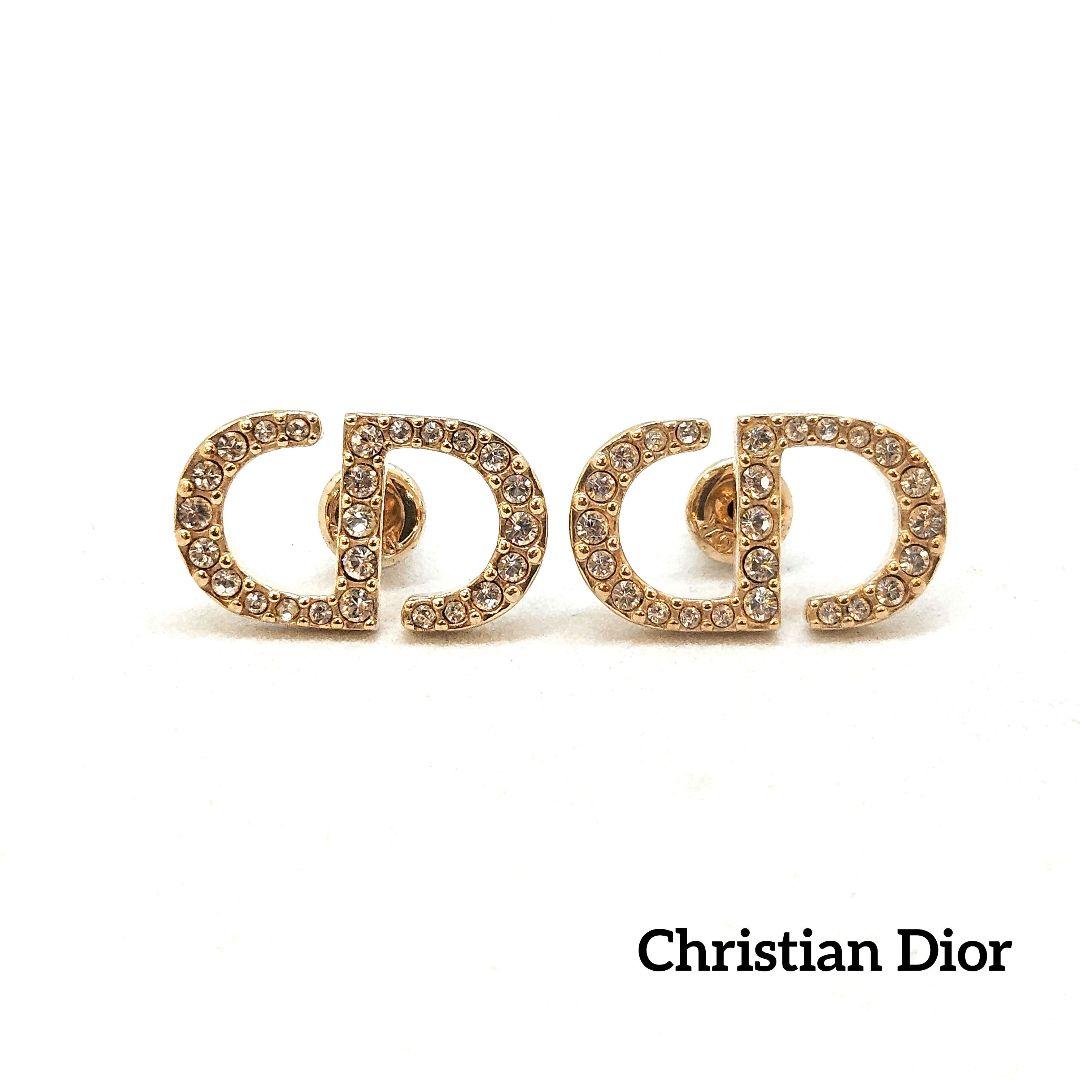 Dior ディオール PETIT CD スタッド ピアス メタル＆クリスタル