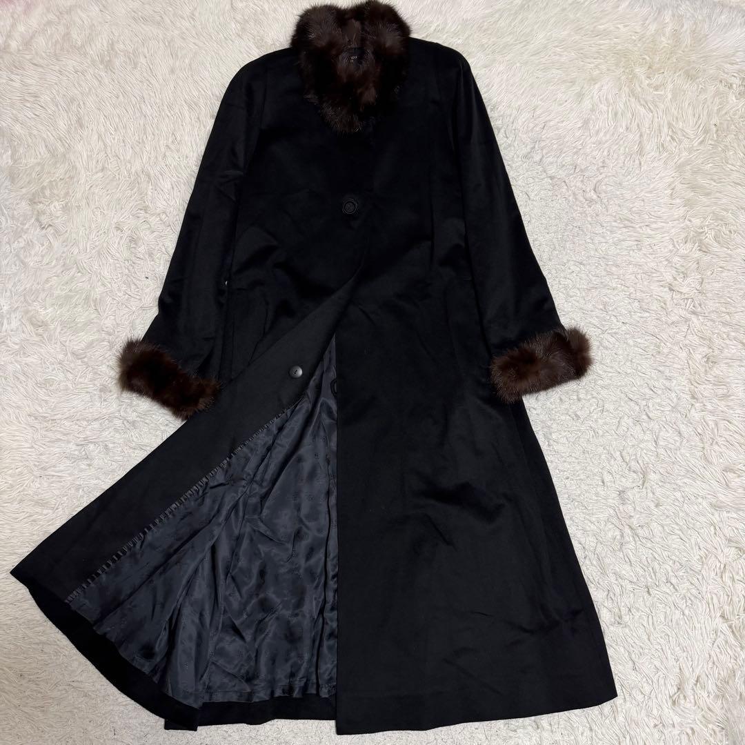 最高級極美品　XLサイズ相当　カシミヤ100% ロシアンセーブル　ピアチェンツァ