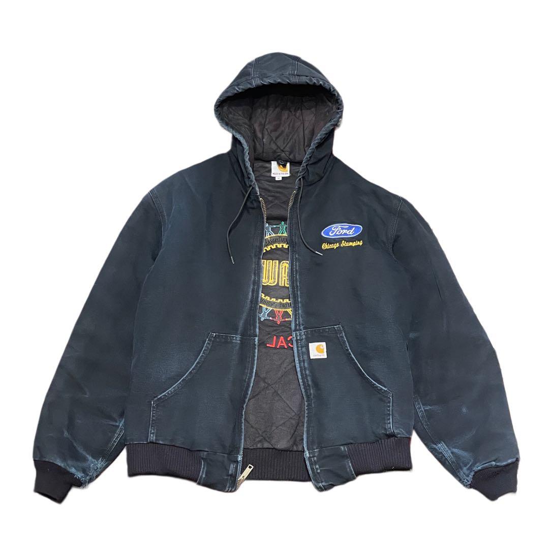 【M】Carhartt USA製 アクティブ ジャケット パーカー 黒 ブラック