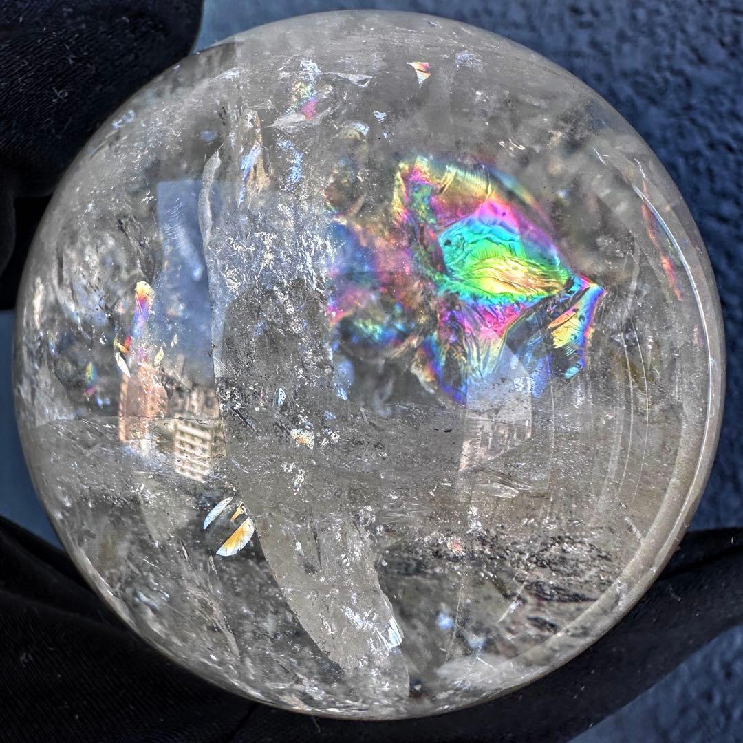 爆レア❗️アゼツライト☆レインボー☆ヒマラヤ水晶 丸玉☆虹☆パワー浄化A1562