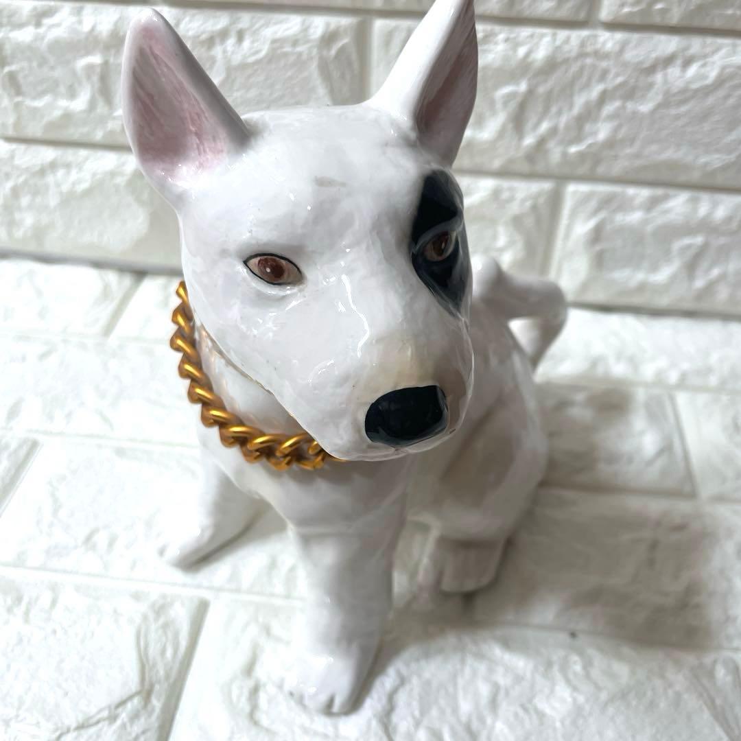 ブルテリア 犬 オブジェ 置物 加藤工芸 玄関 犬置物 陶器