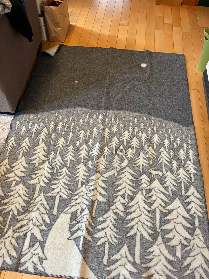 美品　クリッパン　ミナペルホネン　ブランケット　グレー