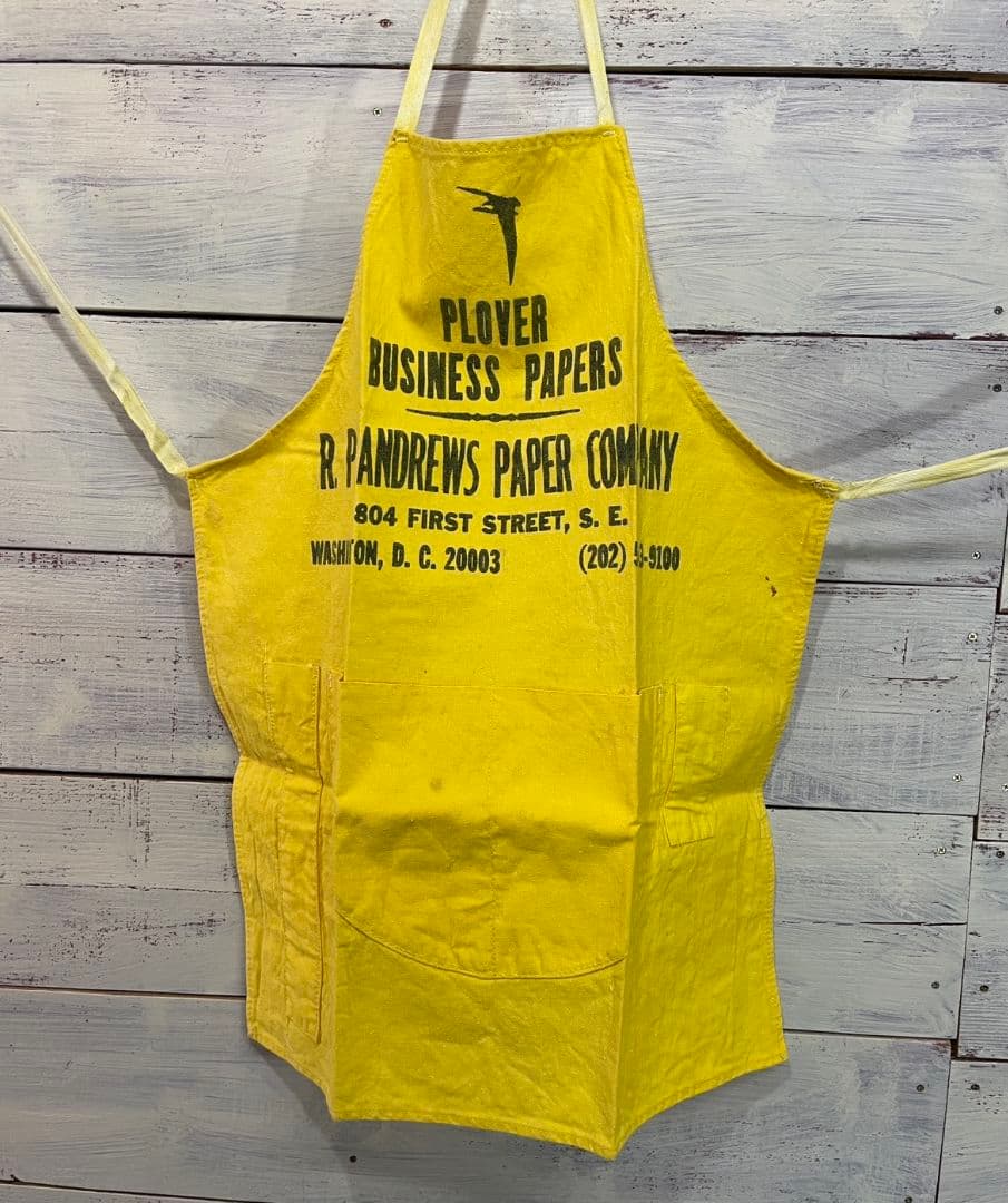USヴィンテージ ワークエプロン イエロー系 レトロ 作業着 50s 60s