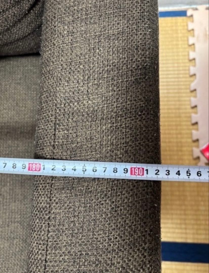 ブラウン カウチソファ 約180cm