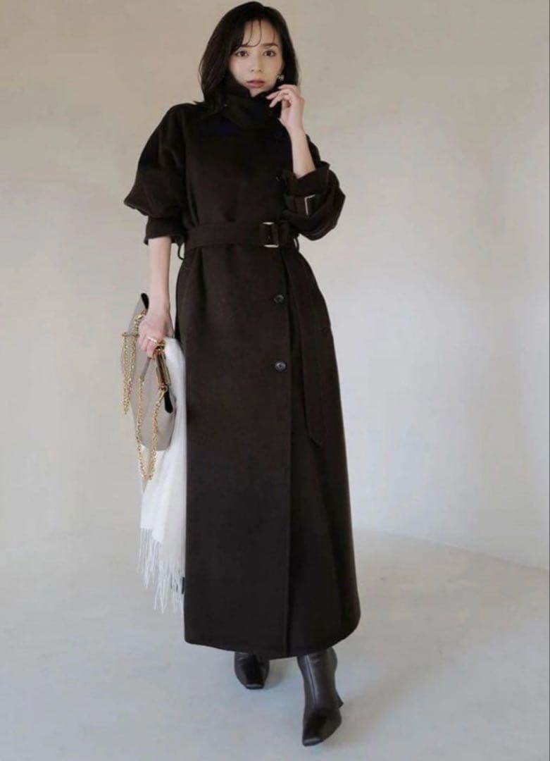 anuans アニュアンス ウールトレンチコート S ブラウン