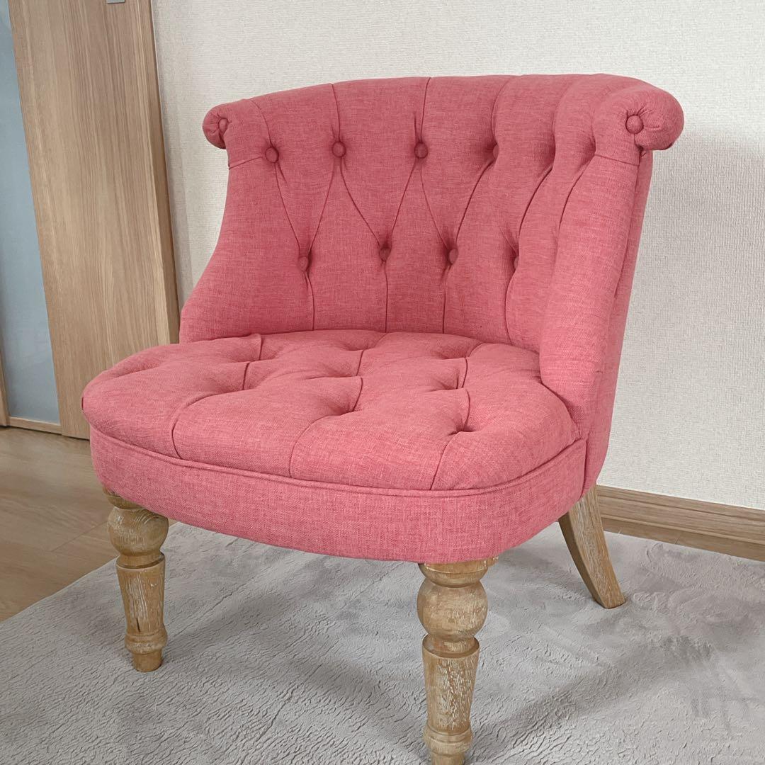 ラムズゲイトチェア 1人掛けソファ　リネン　ダスティピンク