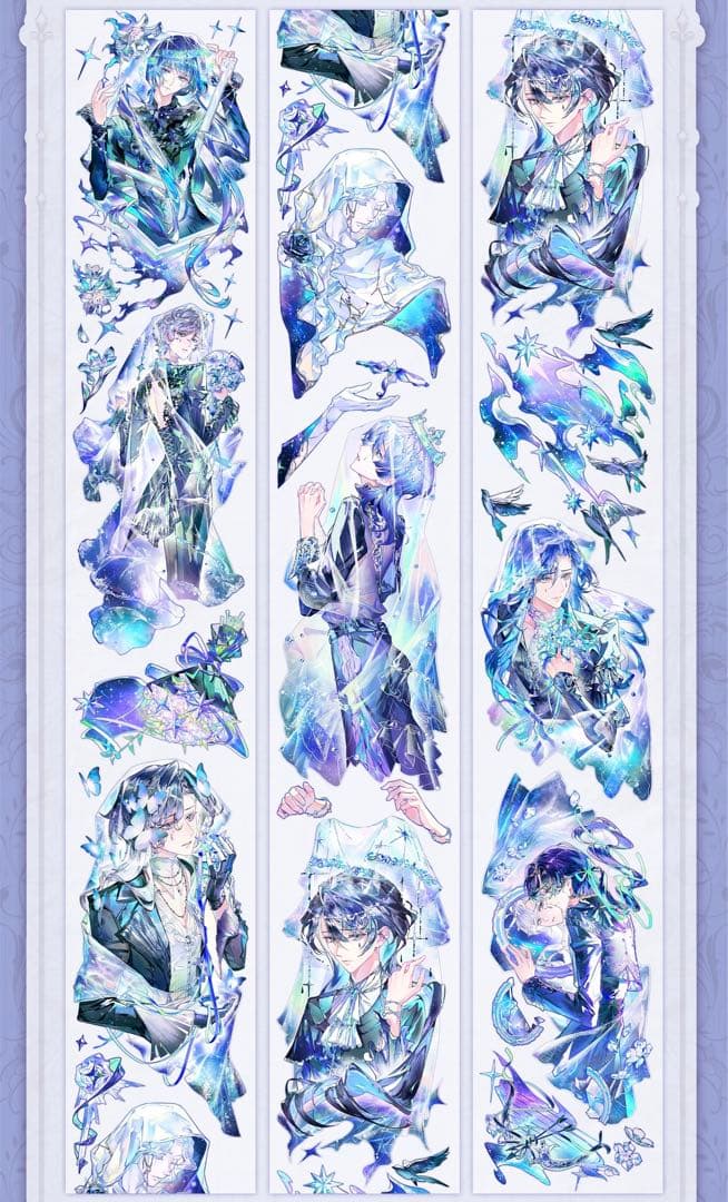 【9413】海外　マステ　3/5/巻　貝殻光マスキングテープ　人物系