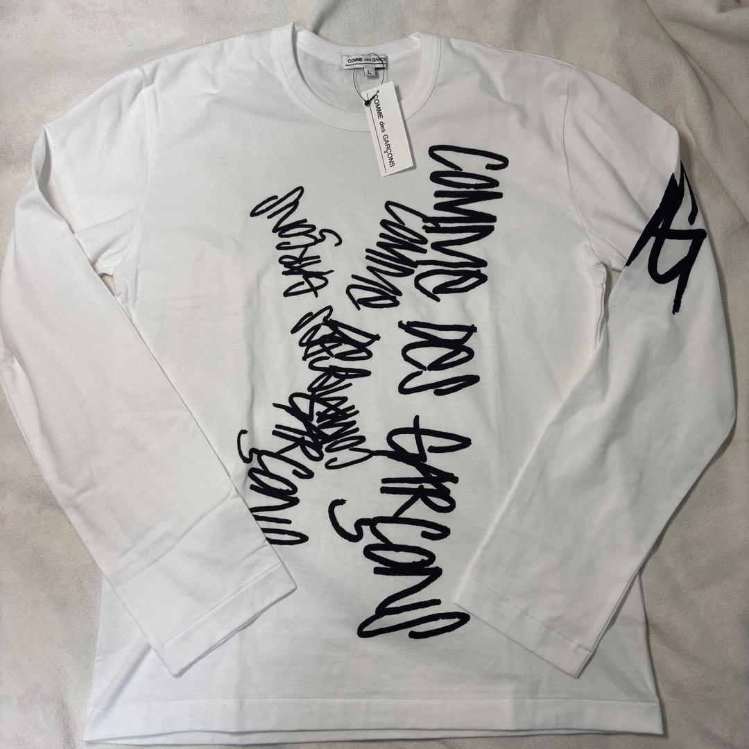 タグ付き未使用　コムデギャルソン　ハンドライティング　ロンT L 限定品　落書き