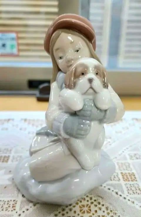極美品 LLDRO リヤドロ 犬と少女