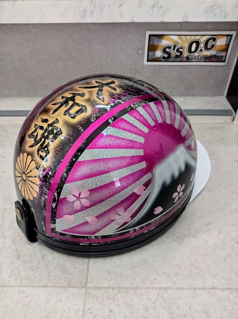 カスタムコルク半黒ラップ✘Candyピンク富士日章　七色ラメ　文字変更無料