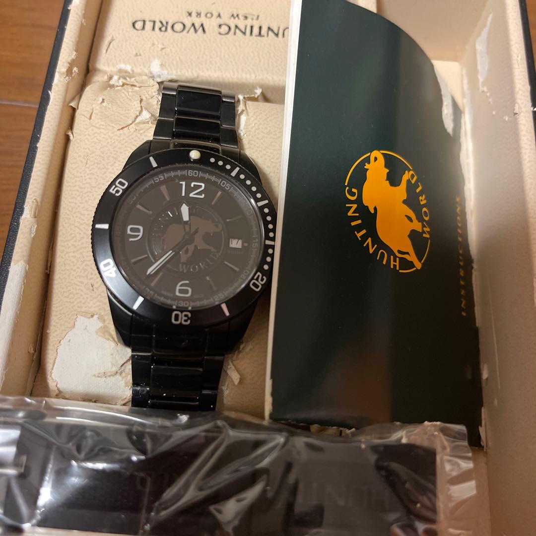 HUNTING WORLD ダイバーズウォッチ ブラック