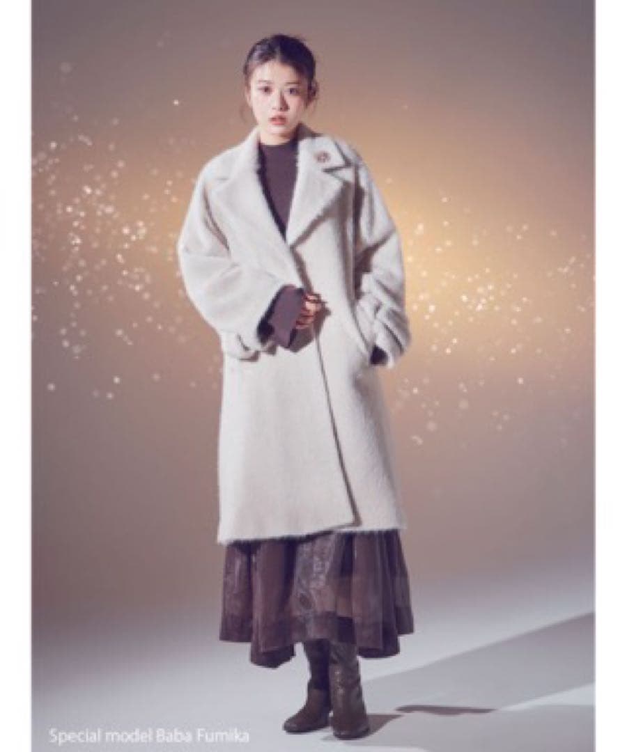 ♡SNIDEL♡ブローチ付きシャギーロングコート