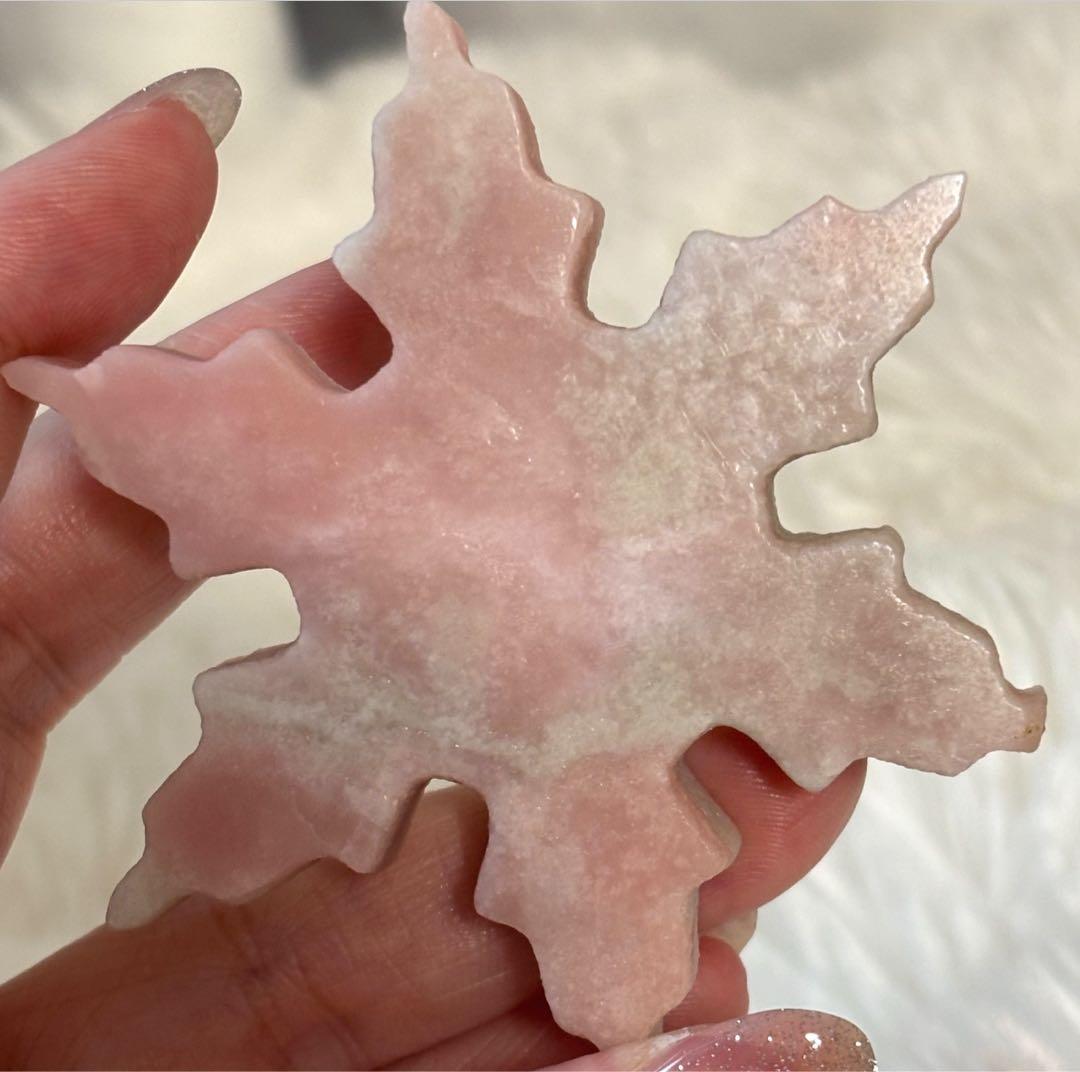 user_add6969b専用♥️天然石 瑪瑙 ジオードとピンクオパール雪の結晶