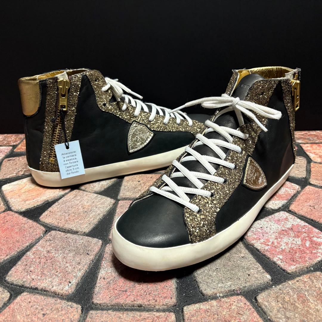 【美品】フィリップモデル　スニーカー　26.5cm グリッター　サイドジップ