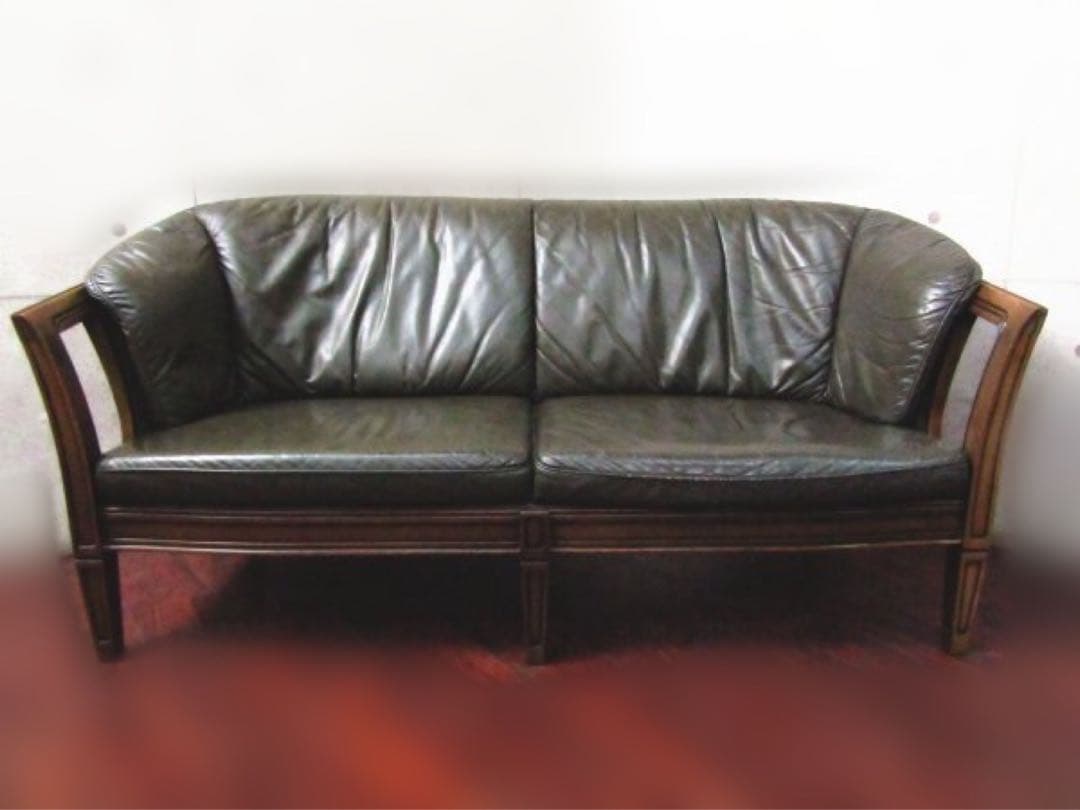 MARUNI 地中海ロイヤルシャルル総革クラシック ラブソファ