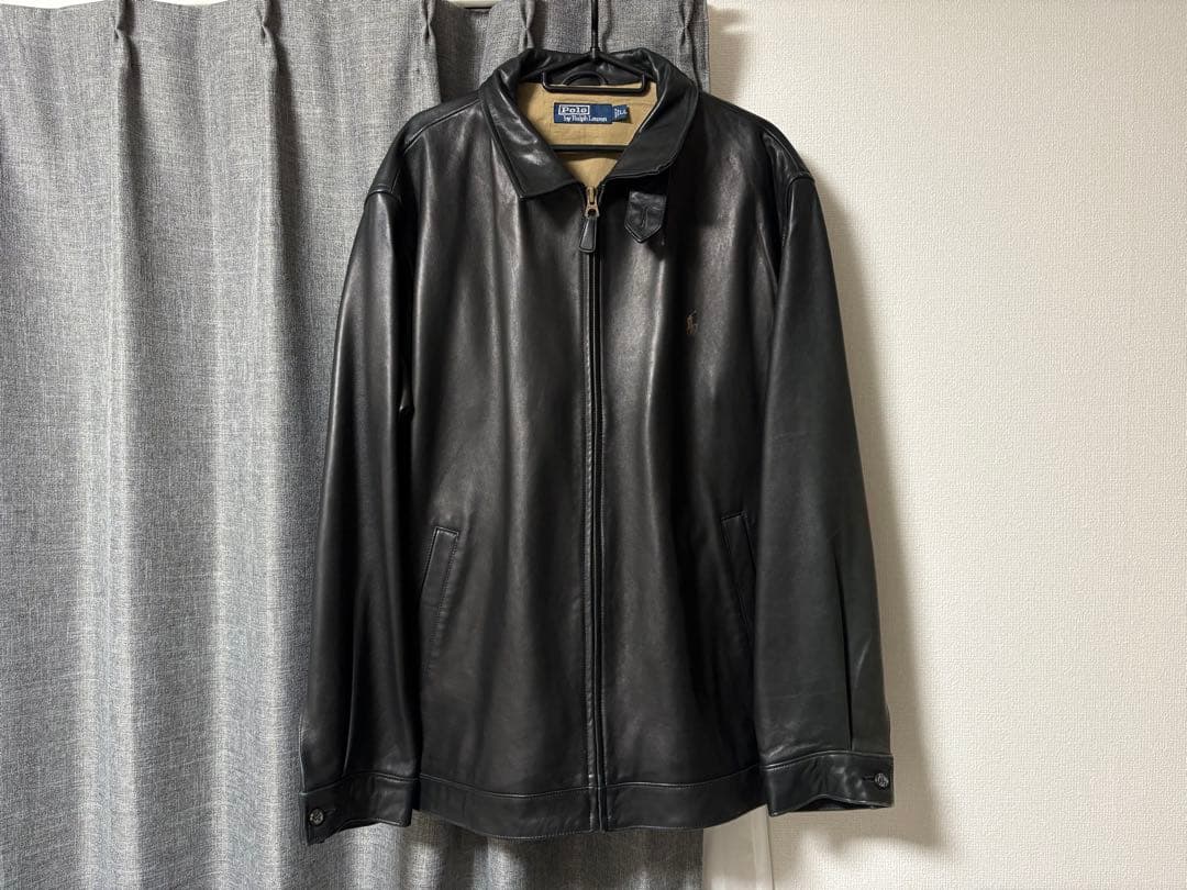 OLD Polo by Ralph Lauren ブラックレザージャケット LL