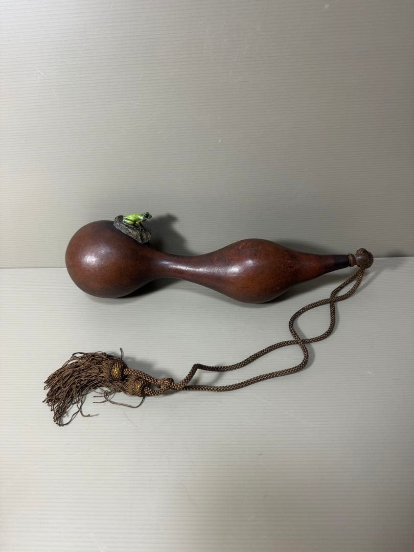 2134  時代提げ物　古瓢箪　徳利　カエル　時代物